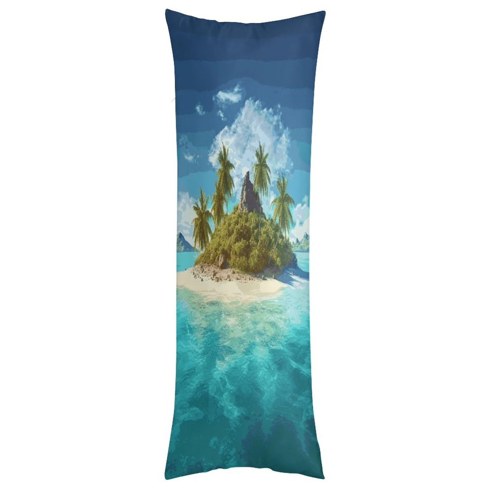 LDGSUPH Tropical Island Pillow Cases Soft Pillowcase with Invisible Zipper Wrinkle Resistant Pillow Covers Breathable Removable Pillow Protector for Bed Sofa Car 20"x54"