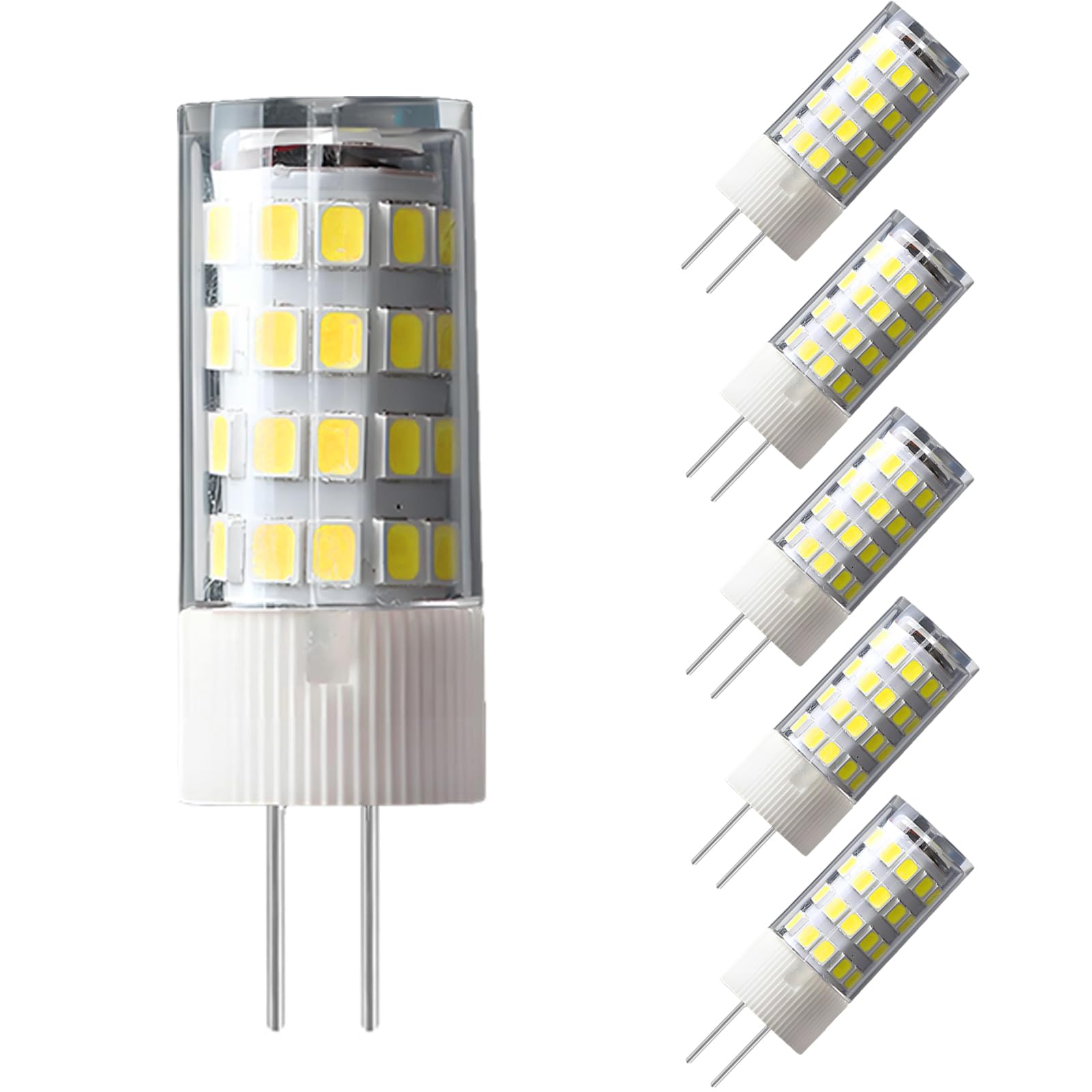 WULUN 6pack G4 LED Bulb 5W LED Bulbs, 51 SMD 2835 LEDs, Cool White 6000K, LED Light Lamp Super Bright 500LM LED Bulb, AC/DC 12V