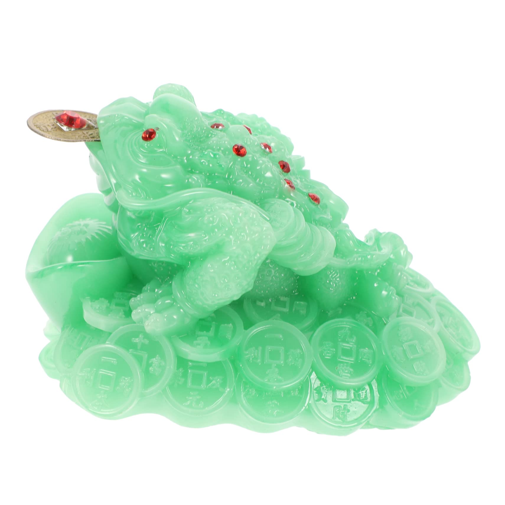 ABOOFAN Souvenir Giappone Statuetta Vintage di Rospo in Resina Verde, Decorazione da Tavolo Portafortuna per Occasioni Festive e Mensole di Casa