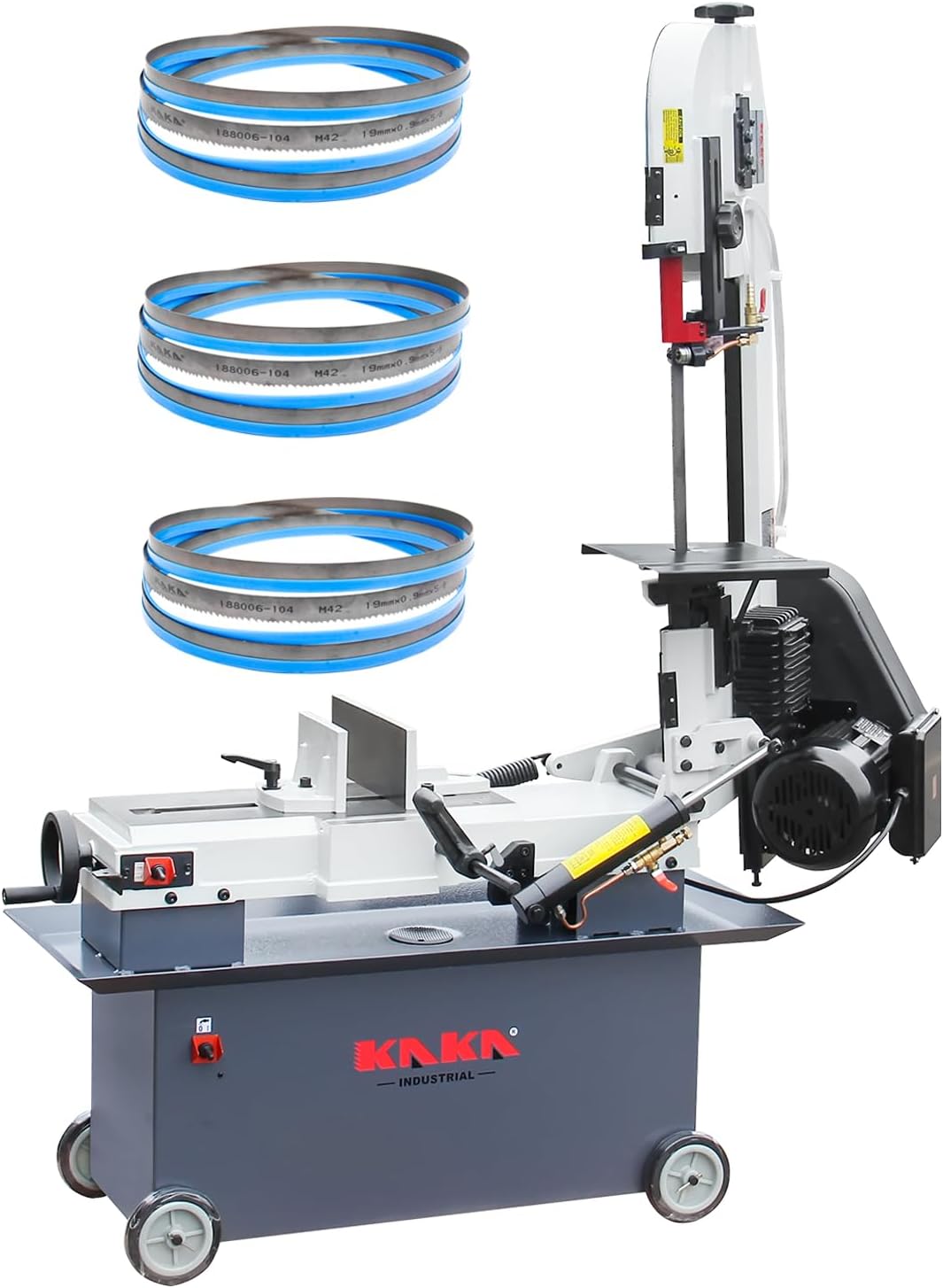 KAKA INDUSTRIAL Metal Band Saw,7x12 Inch(178x305mm) Rectangular Cutting Capacity,1.5HP Dual Voltage 115V/230V,Includes 3 Blades,Metal Horizontal Band Saw Hydraulic Feed, Steel Aluminum Alloy Bars​