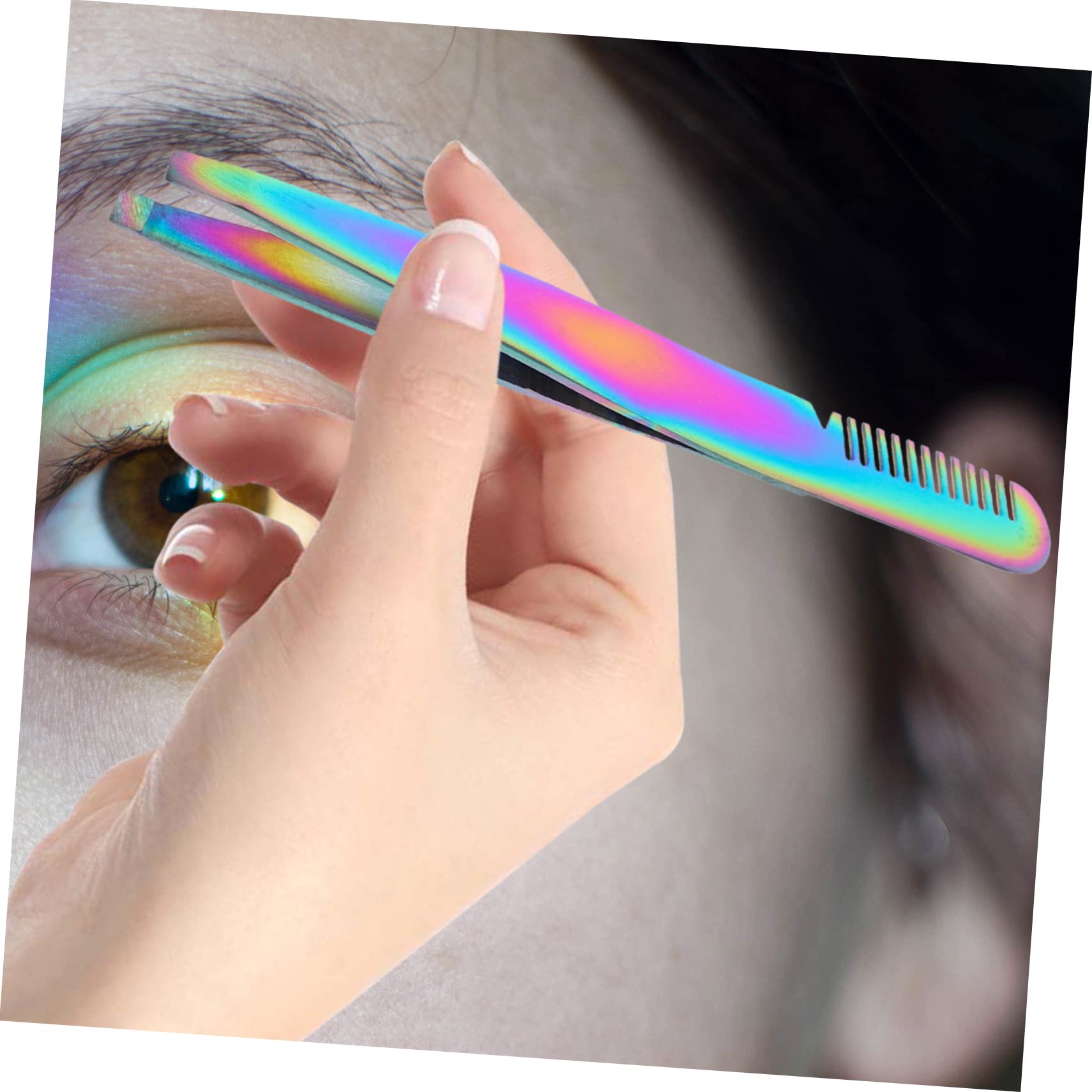 POPETPOP 20pezzi Pinzette Sopracciglia Inossidabile Con Punta Di Precisione e Pettine Strumenti Per La Bellezza e Rimozione Dei Elegante Per Donne e Uomini