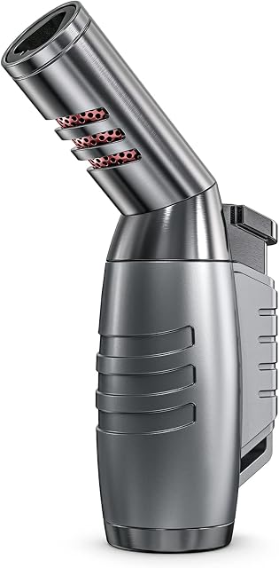 HORRAu Triple Jet Torch Lighter Gas Butane Refillable, Windproof Lighter for Fire, BBQ, Cooker (Sold without Gas)