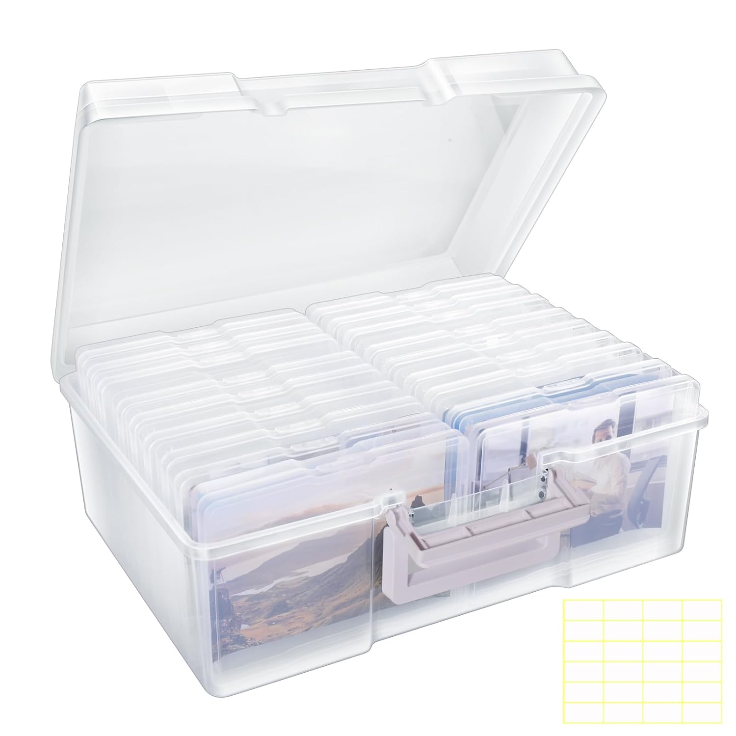 Photo Storage Box 5 x 7 Extra Large Photo Organizer Storage Container with 18 Inner Case Seed Organizer