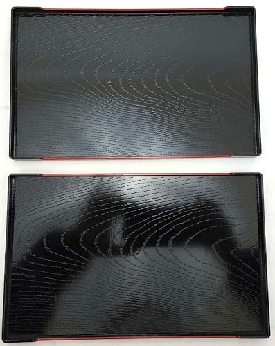 JapanBargain, Bandejas de servir bandejas de plástico japonés lacado para té, bandeja de sake, platos de sushi, platos de aperitivos, hechas en
