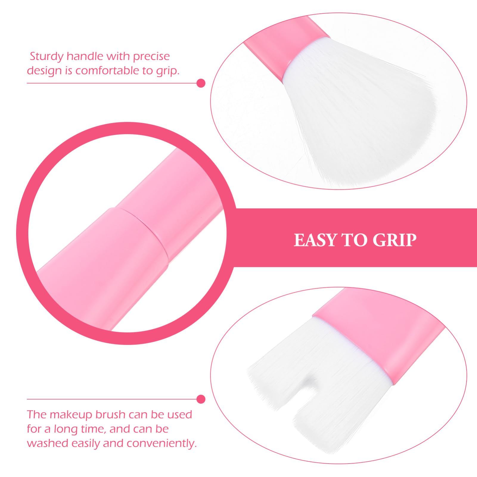 IWOWHERO Double-sided U-shape Nose Shadow Powder Brush Highlighter Brush Set for Face Blush Multipurpose Makeup Tools for Women