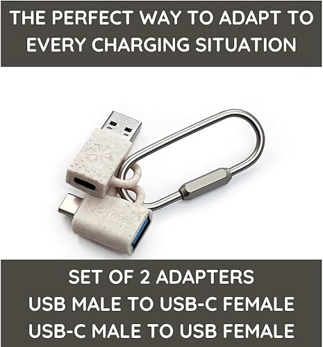Miniatura 7 de Tech Candy Adapt Dat Juego de 2 adaptadores (USB a USB-C + USB-C a USB), color natural