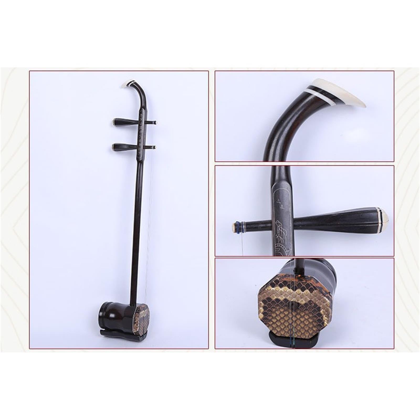 Erhu Instrument À Cordes Erhu Plat Octogonal En Ébène Fait À La Main