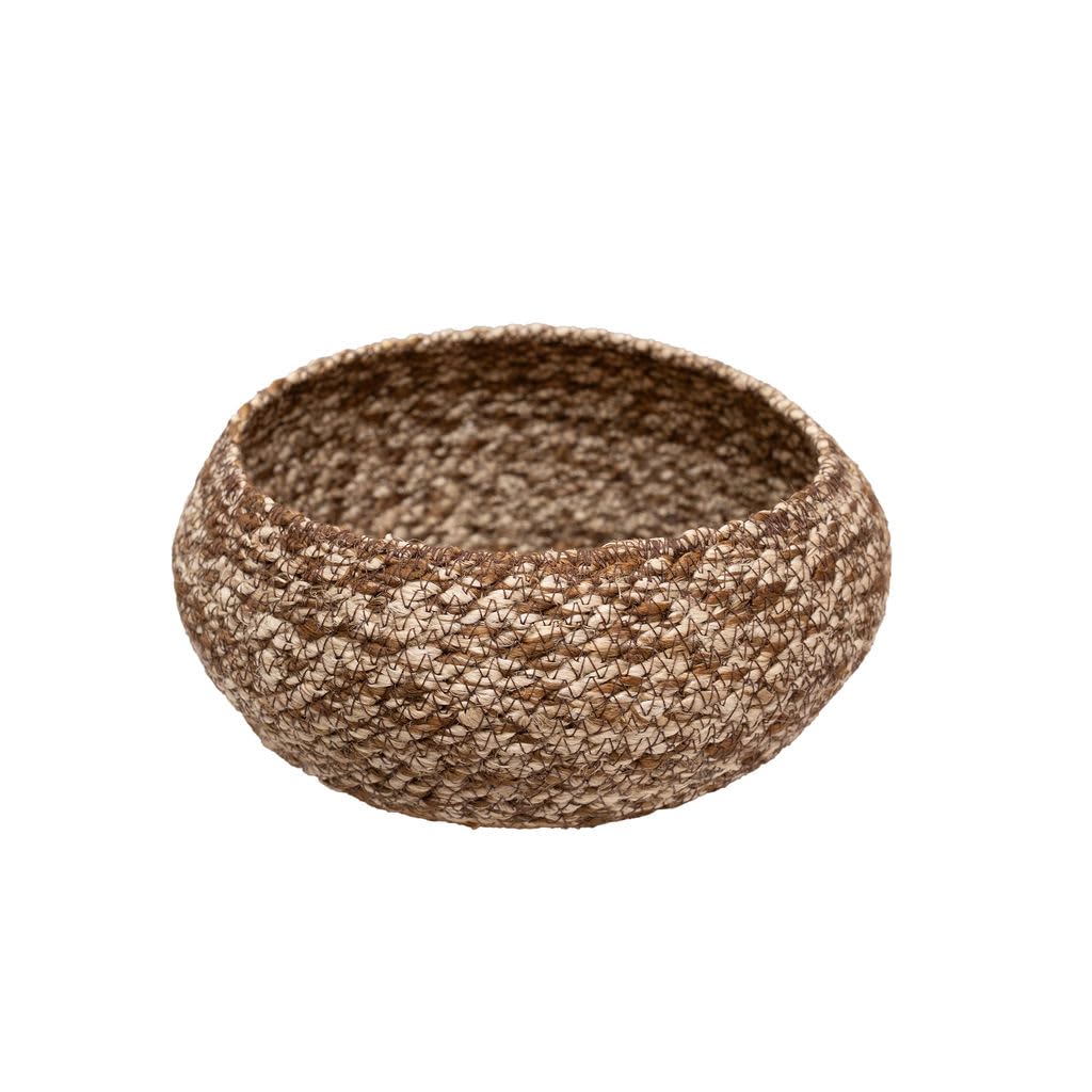 Arthur Cameron – Teesta Handwoven Round Jute Basket – Decorative Tabletop Storage Basket and Artisan Planter for Plants, Home & Kitchen (Small)