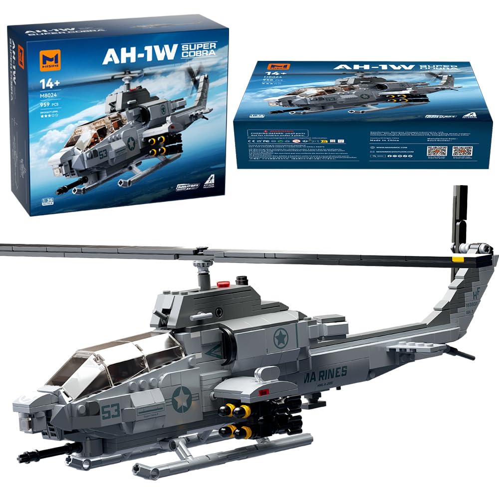 Amazon.com: MISINI M8024 AH-1W Super Cobra Armed Helicopter