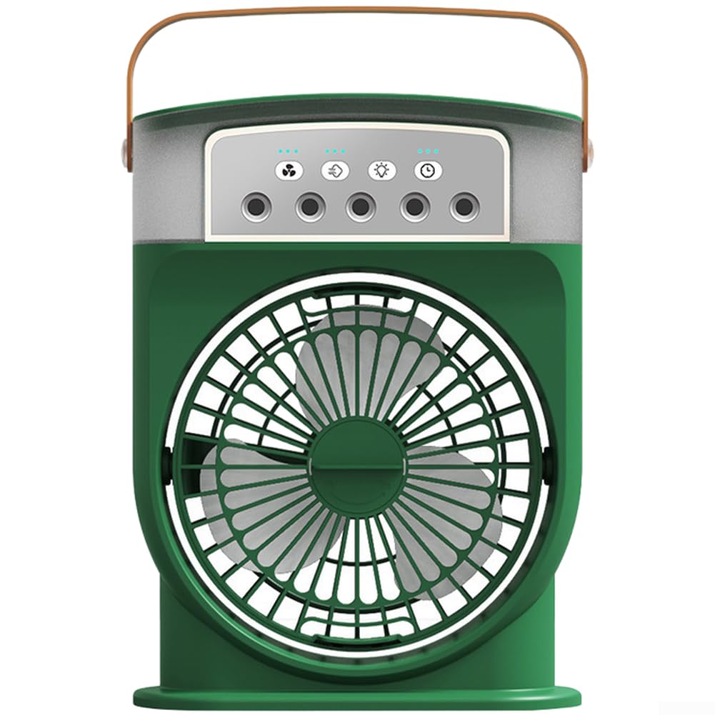 Ventilador pulverizador portátil contra el calor con 3 niveles y batería USB
