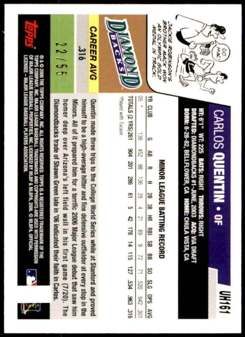 Carlos Quentin Rookie Card 2006 Topps Update #UH161 - Baseball Slabbed Rookie Cards