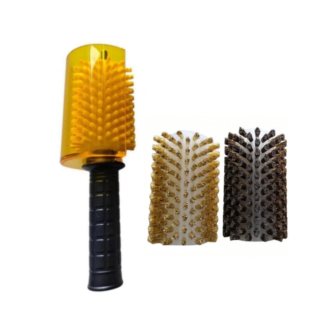 pistro Kit de Brosses à Farter pour Ski et Snowboard - 3 Brosses Rotatives Nylon Laiton CRIN de Cheval avec Poignée et Housse de Protection 10 cm