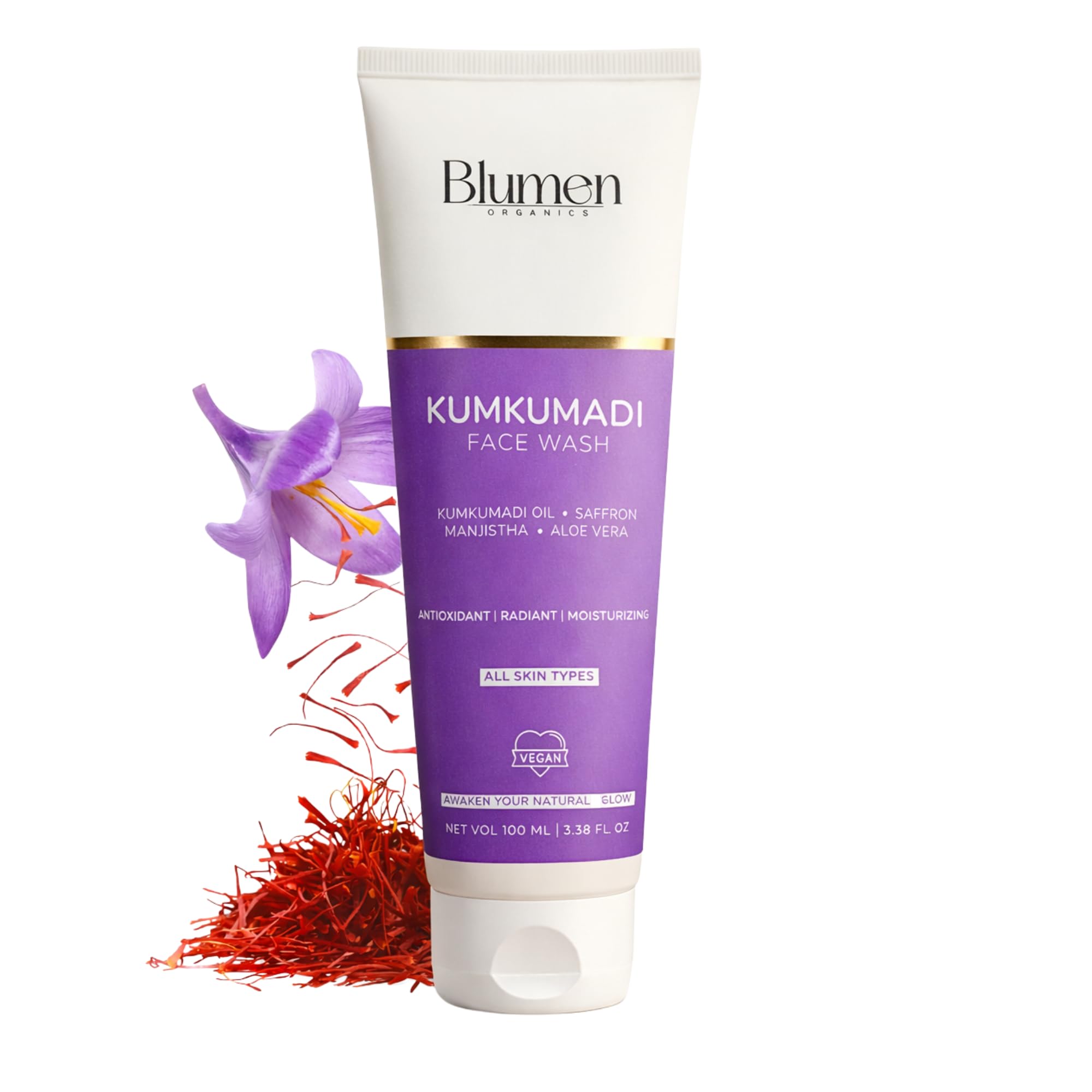 5% Kumkumadi Gel Face Wash - Ayurvedic Radiant & Moisturizing Cleanser Formula with Kumkumadi Oil, Saffron, Manjishtha & Aloe Vera, 100g | Anti-Oxidant Glow for All Skin Types (50 ML)-image-11