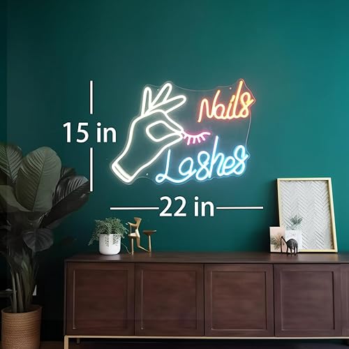 Miniatura 4 de Letrero de neón de pestañas, alimentado por USB con atenuador, letreros de RSEthan para decoración de pared, luces de neón para dormitorio, letrero