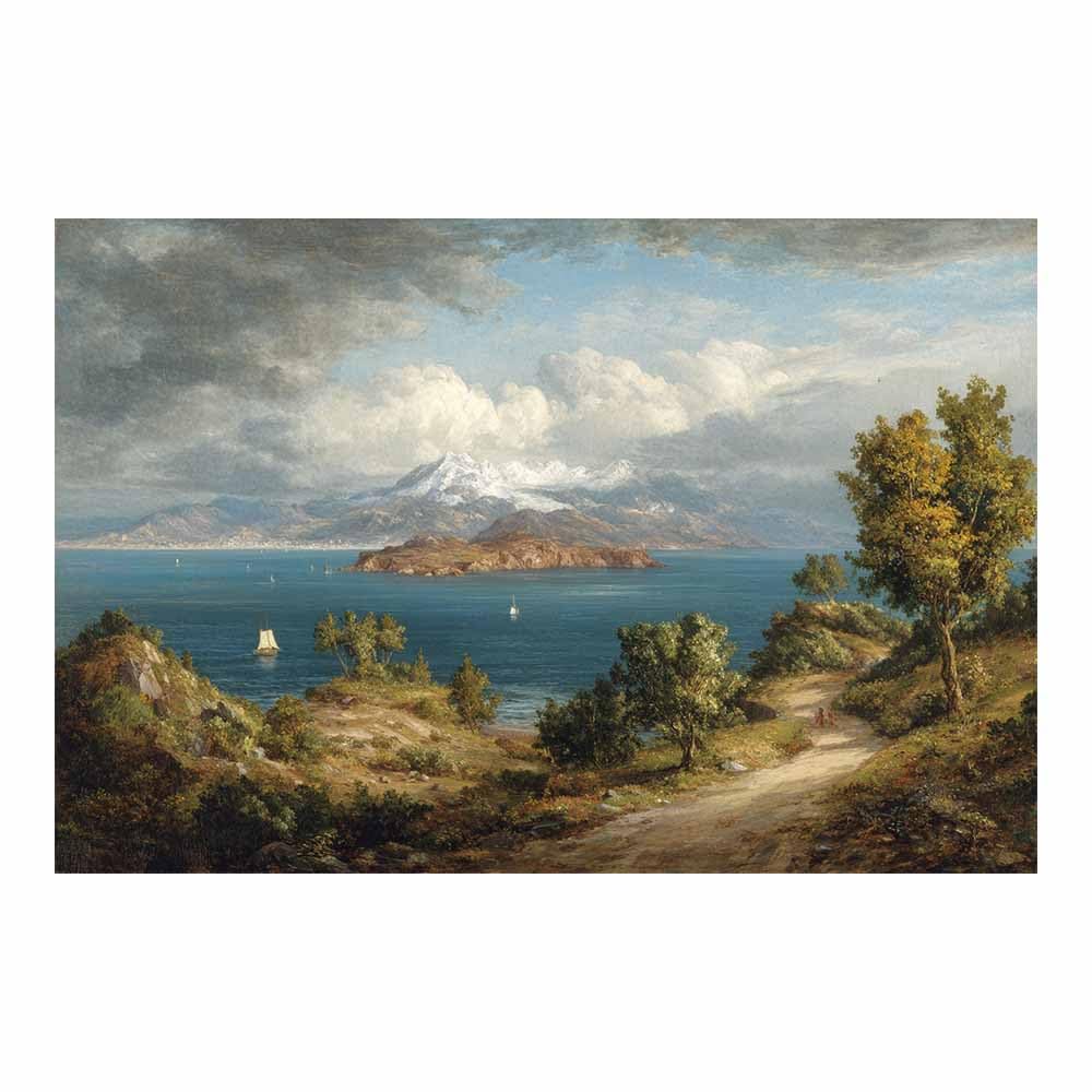 DMZPKZB Scenery Canvas Wall Art Coastsal Mountain Landscapes Mural decor,Modern Print Artwork,for Office,Bedroom,Bathroom,corridor,Living Room for Room Decoration(Multicolor)-80x120cm Unframed