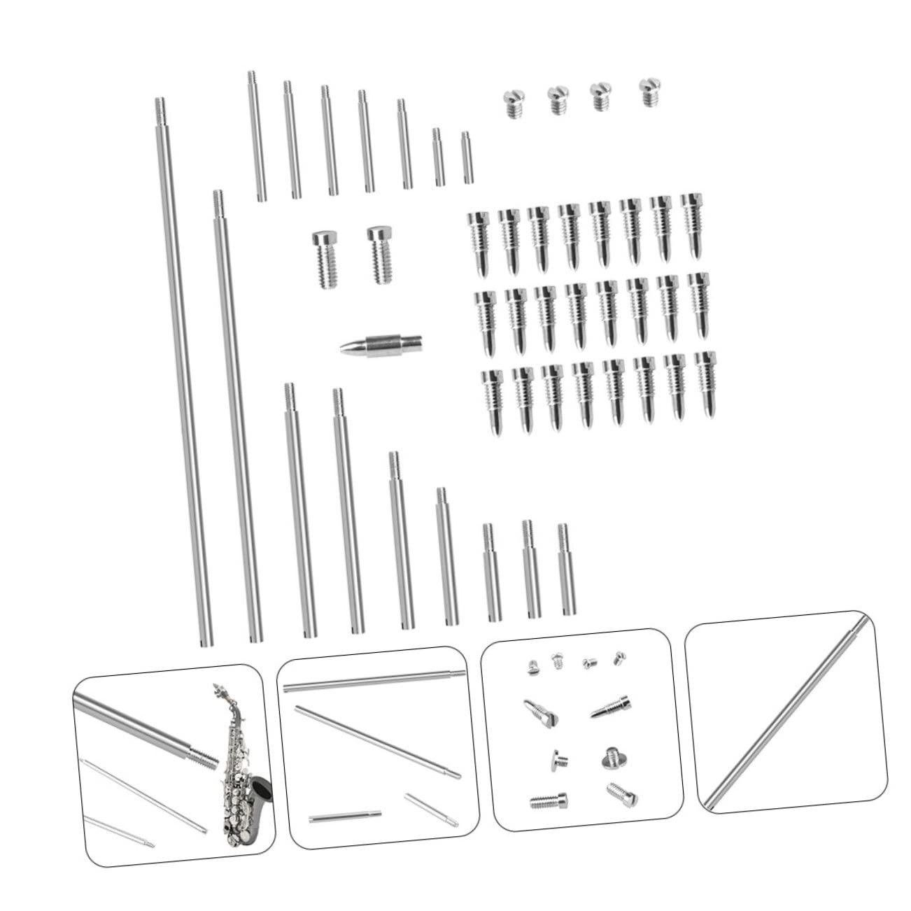TOYANDONA 5ensembles Kit De Réparation Pour Saxophone Alto Accessoires Comprenant Tiges Filetées Vis Et Cheville De Remplacement Pour Instruments à Vent