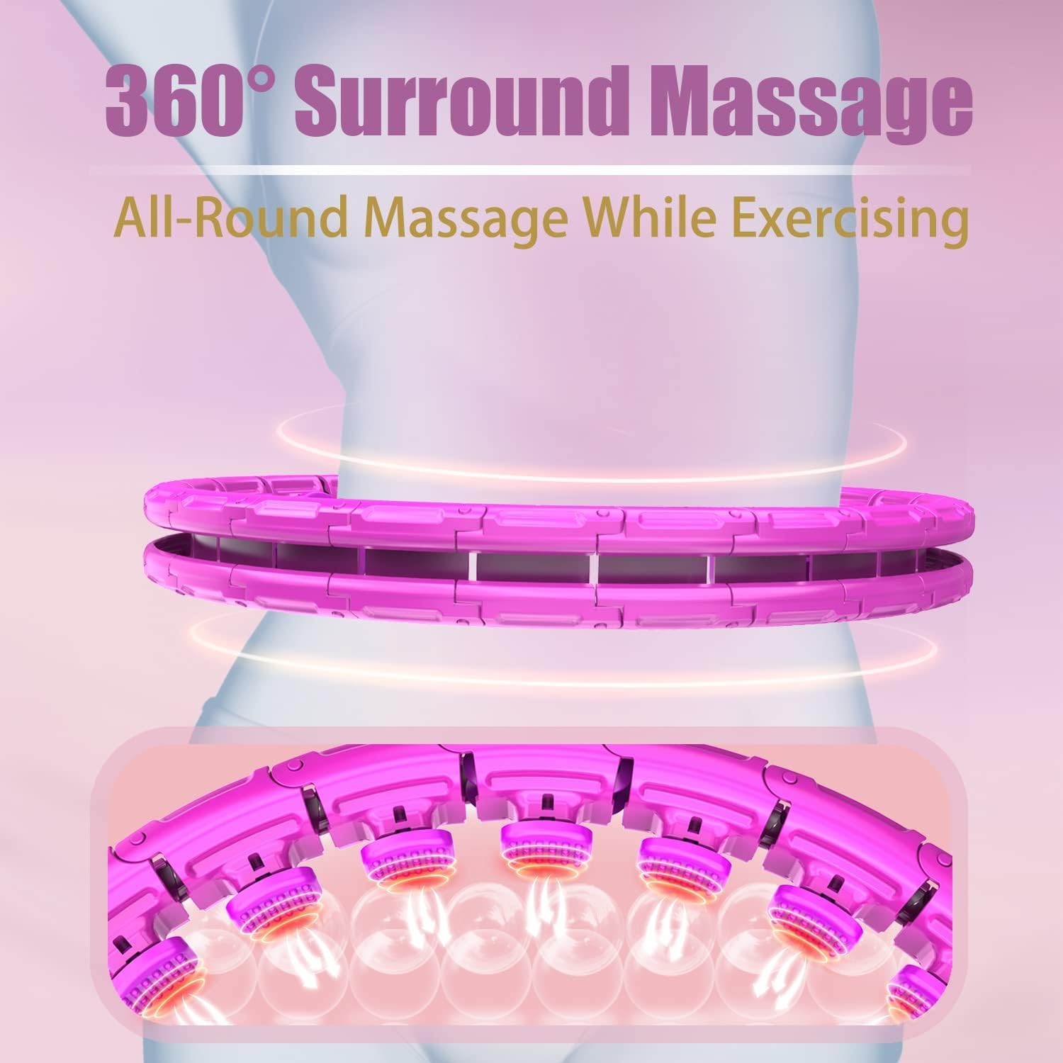 Hula Hoop Dimagrante Con Pesi - Regolabile E Non Cade, Perfetto Per Principianti - Foto 5