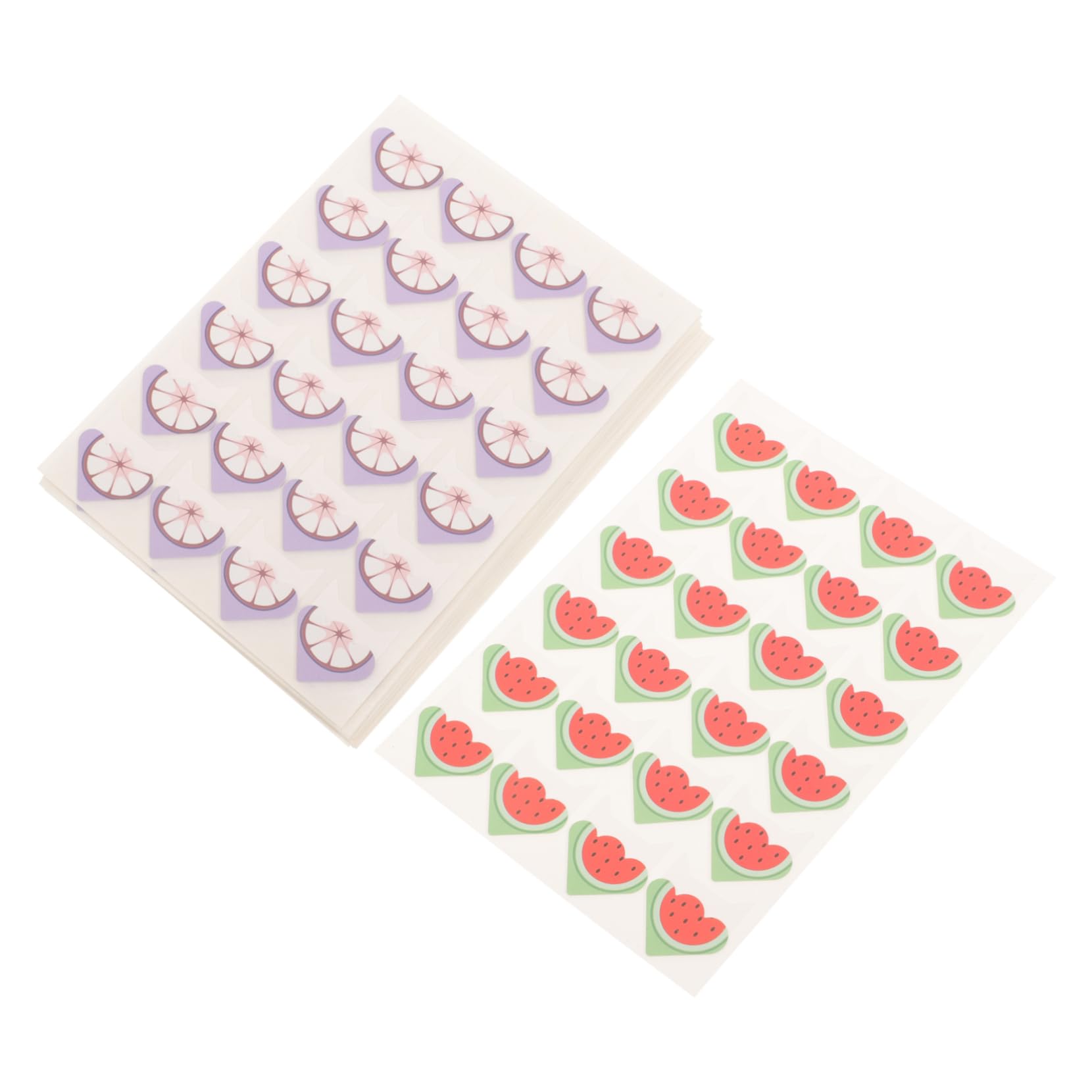 SEWACC 10sheets Fruit-Themed Self-Adhesive Photo Corners Cute Scrapbook Accessories for Protecting Pictures Watermelon Mangosteen Design for Albums