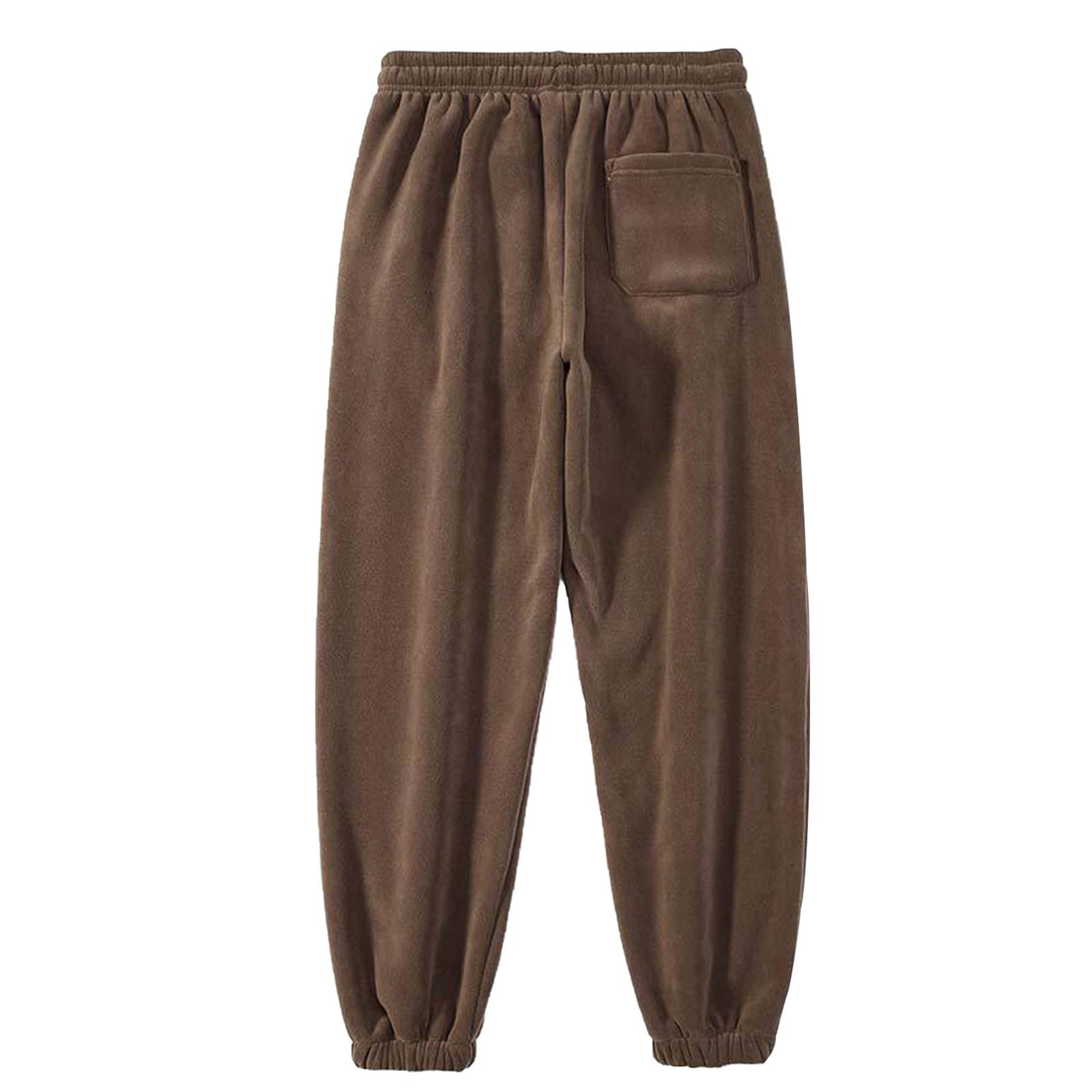 Pantaloni termici da uomo, invernali, foderati, da uomo, lunghi, per il tempo libero, caldi, per attività all'aria aperta, comodi, da corsa, con tasche ed elastico, taglia L, 8Xl