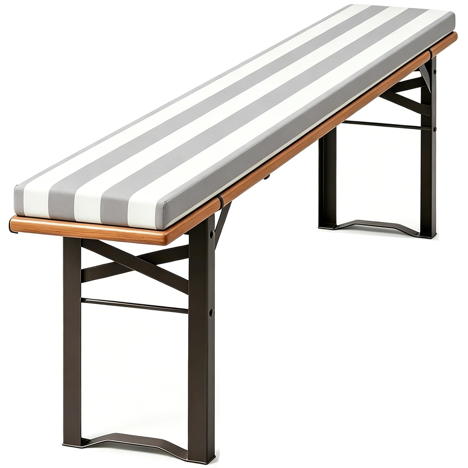 PLCIVSA Picnic Bench Cushion – Outdoor Picnic Table Seat Benchs Cushions with Zipper & Non-Slip Bottom - Water-Repellent Fabric(Gray,150x40cm/59x16in)