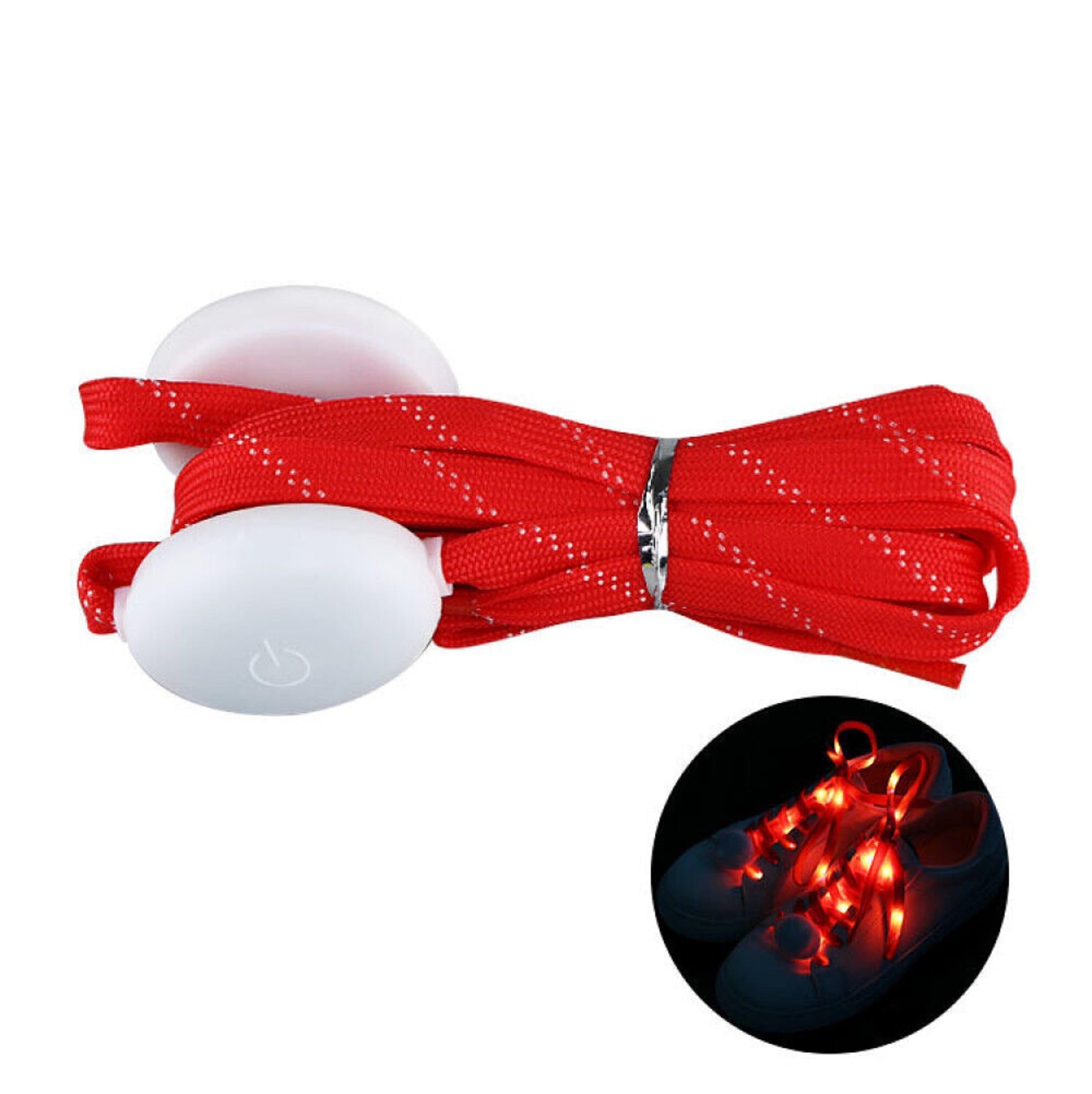 AUGEN LED Shoelaces - High Visibility Soft Nylon Light Up Shoelace with 3 Modes for Night Safety Running Biking, Or Cool Disco Party, Cosplay, Hip-hop Dance (1 Pair) (Red) (B0CBQBFKKN) Amazon Price History, Amazon Price Tracker