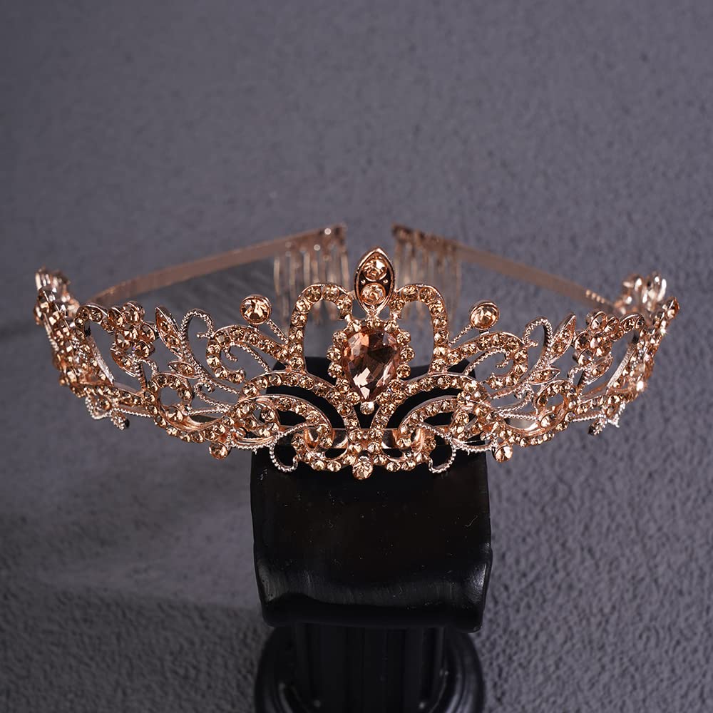 Wekicici Crystal Tiara Crowns Crystal Headband Princess Rhinestone Crown with Combs Bride Headbands Bridal Wedding Prom Birthday Party Hair Accessories for Women Girls