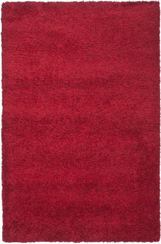 Image of FIASCO Shaggy Carpet Ultra Soft Microfiber | 2 Inches Pile Height Back in Canvas Shaggy Carpet for Living Room | Bedroom | Hall | Guest Room | 4x6 Feet Red