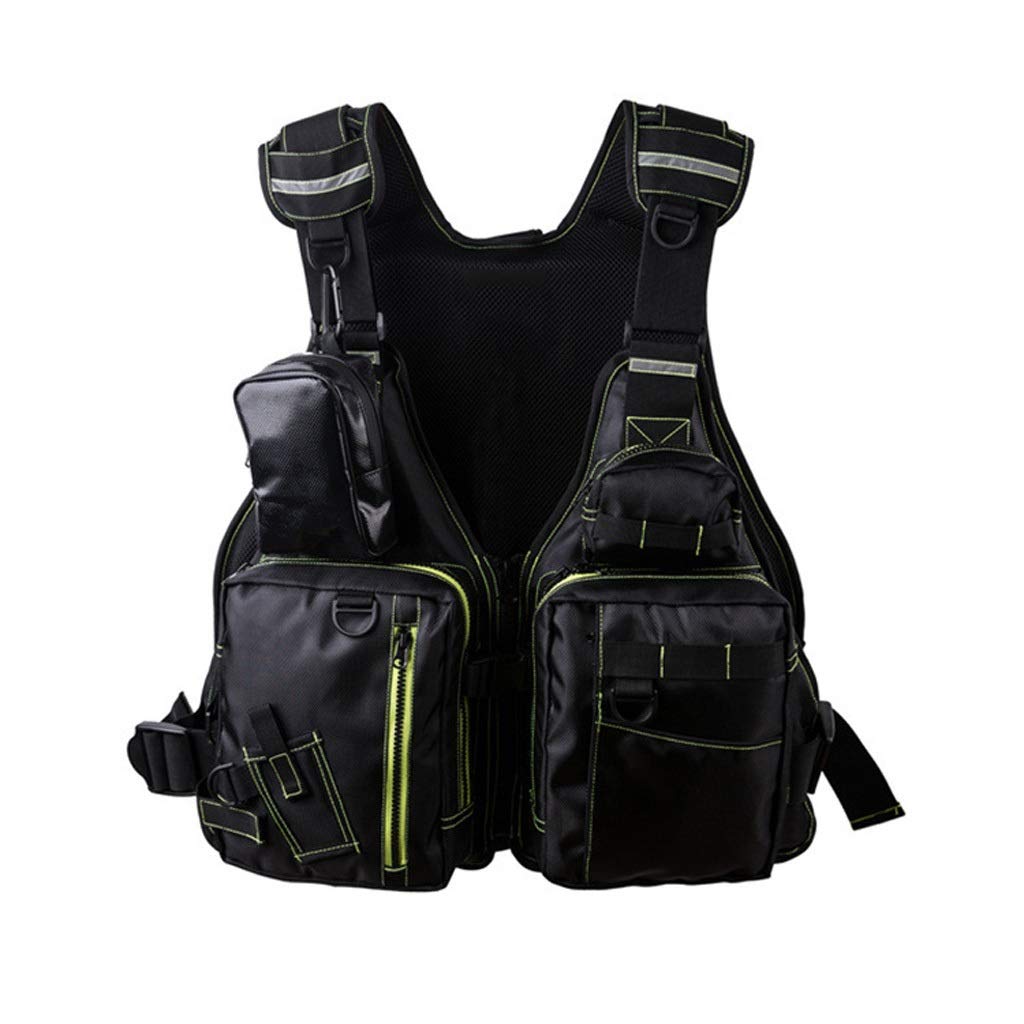 Jinchao-Gilet da Pesca Pesca a Mosca Vest Pack con Multi-Tasca, Leggero e Traspirante, Unisex Regolabile Quick-Dry Plus Size per la Pesca in Torrente all'aperto (Color : A)