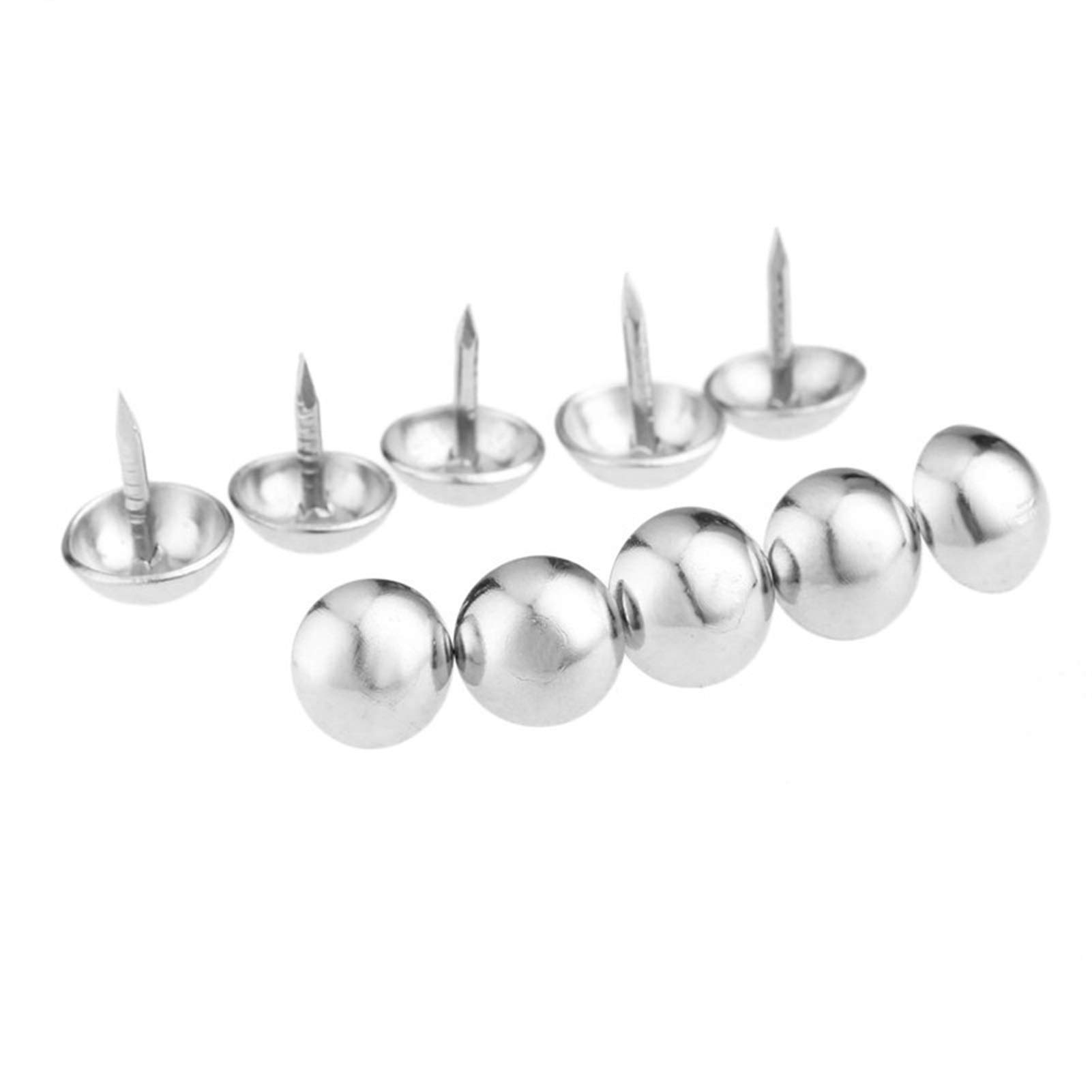 Gwoździe tapicerskie, 7x10mm 100 szt. Srebrne wnętrze Pudełko na biżuterię do paznokci Sofa Dekoracja mebli Gwoździe Pushpin Hardware Zwykłe i praktyczne elementy złączne