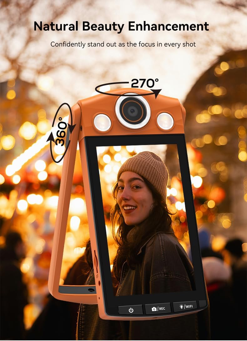 ORDRO VS3 Pocket Camera, Selfie Camera 4k Video Camera for Photography and Video Vlogging