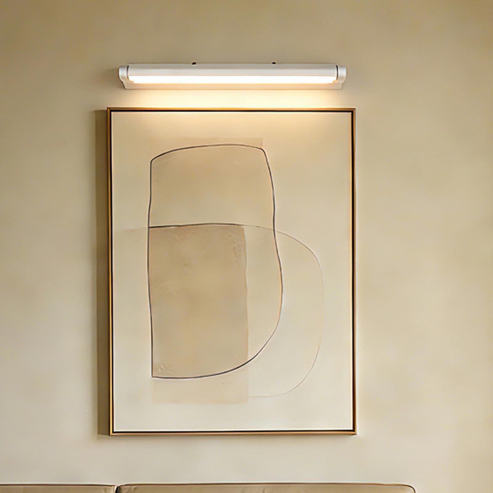 LED Spiegelleuchte Bad Wandleuchten Modern Minimalistisch Wandbeleuchtung Bildbeleuchtung Make-up Wandleuchte für Badschrank Spiegelschrank Schminktisch Wohnzimmer (Schwarzes Warmes Licht,60cm)