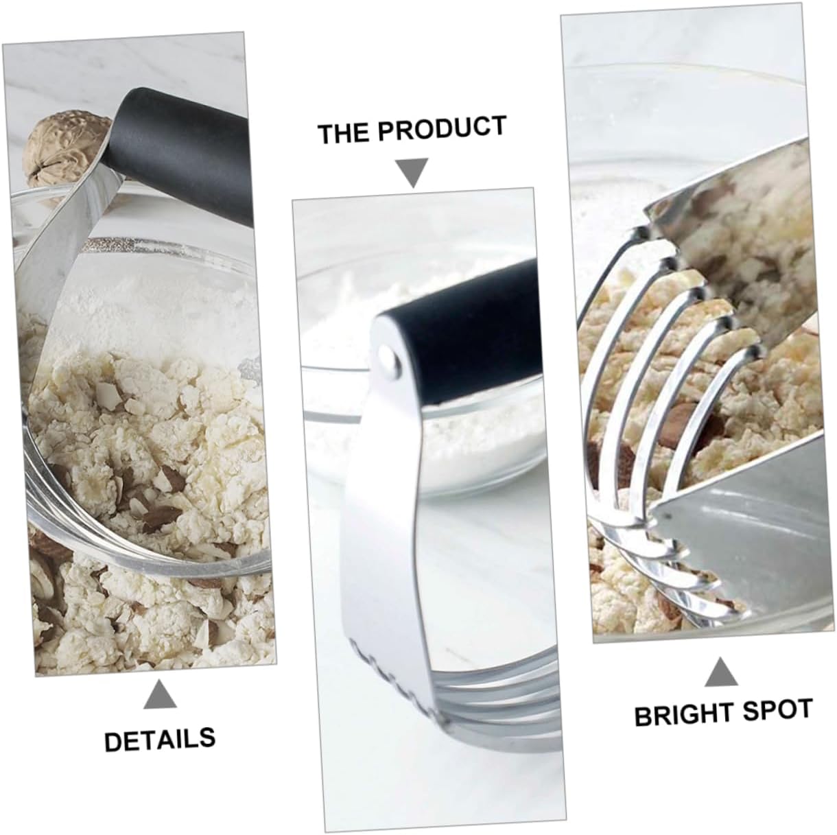 Stainless Steel Pastry Cutter for Dough Blending, Curved Design