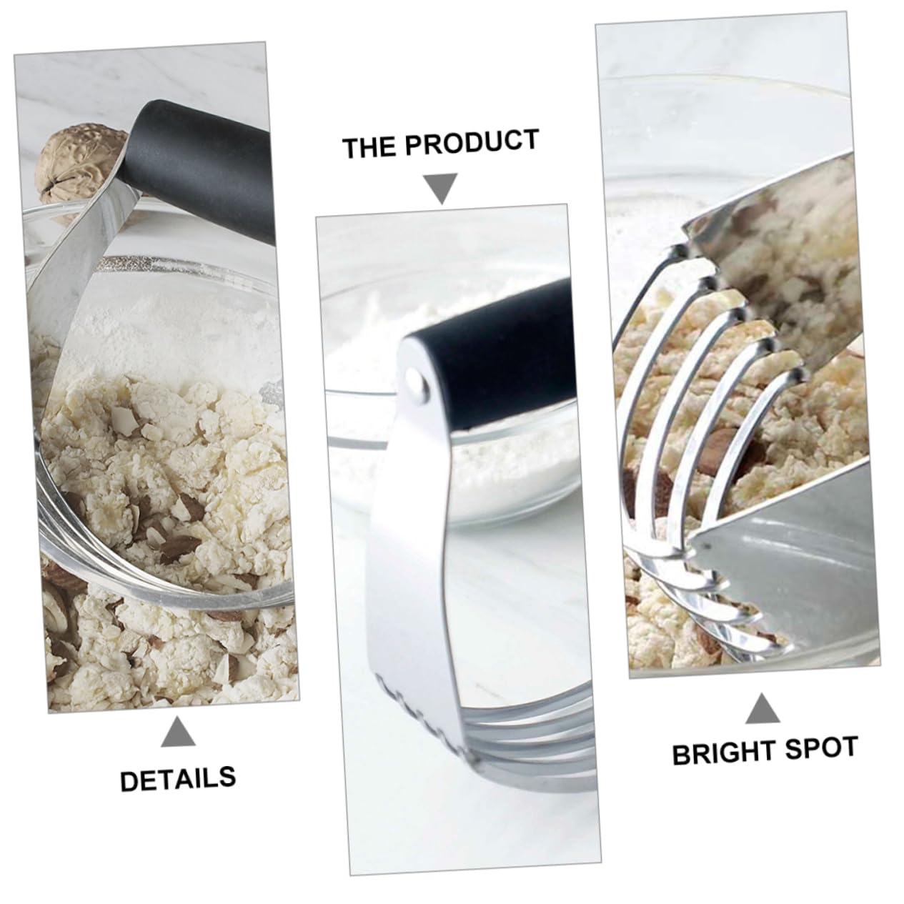 OUNONA Professional Dough Blender Heavy Duty Pastry Cutter with Comfortable Grip for Effortless Mixing of Hard Ingredients Baking and Pastry Making