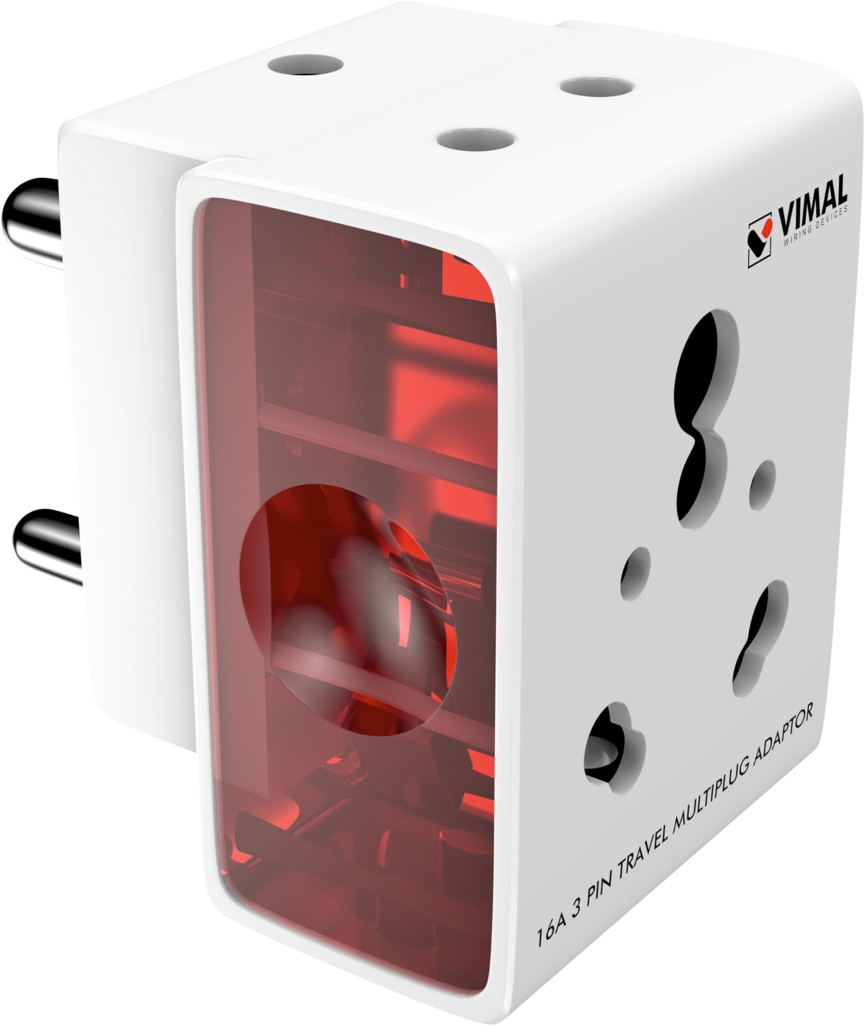 Newport 16A 3 Pin Multiplug Adaptor,Suitable for Heavy Electrical Appliances, White