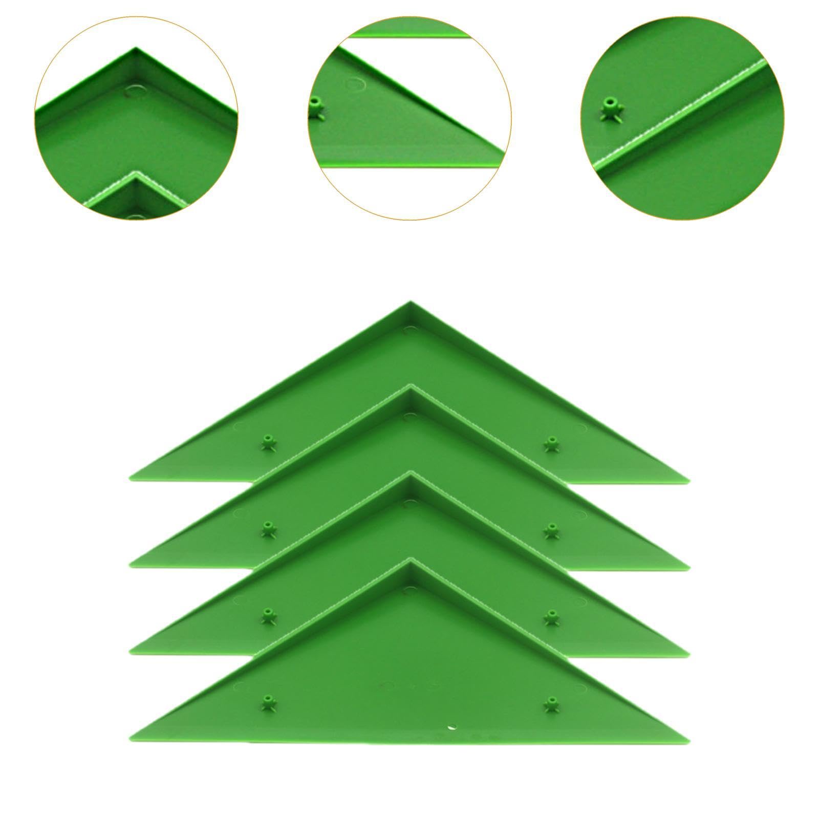 Eckrampen für Tischkicker, dreieckige Kantenschutz, 32 x 22 cm, kratzfestes PP-Material, Billardtisch-Eckabdeckungen, Grün, 4 Stück
