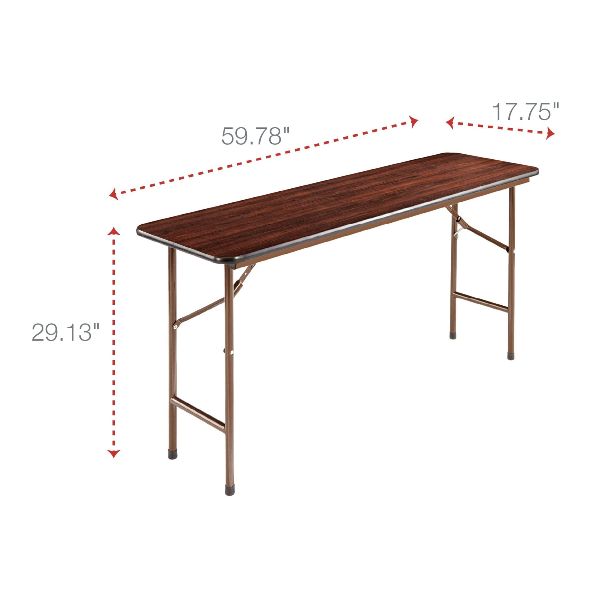 Amazon.com: Alera FT726018MY Wood Folding Table, Rectangular, 60w X 18d X  29h, Walnut : Home & Kitchen