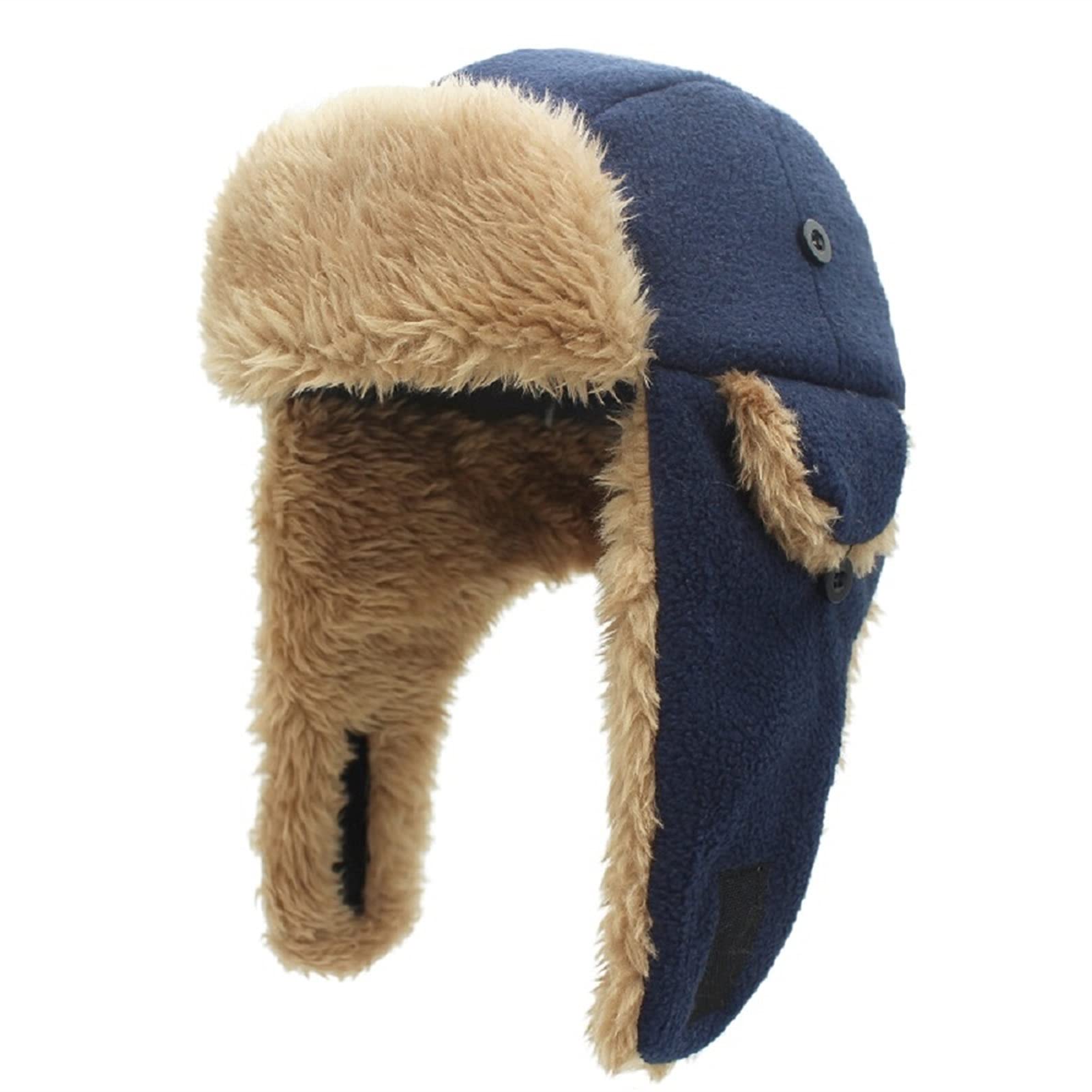 Sombreros de Bombardero para niños Invierno Cálido Sombrero al Aire Libre Sombrero de Piel Cálido (Color : Grey, Size : S48cm-52cm) (Grey S48cma52cm)