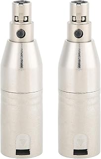 MINI XLR to XLR Adapter, 2PCS Gold Plated 3pin MINI XLR Female to Silver Plated XLR 3pin Male Audio Adapter with an all-metal housing and zinc alloy assembly