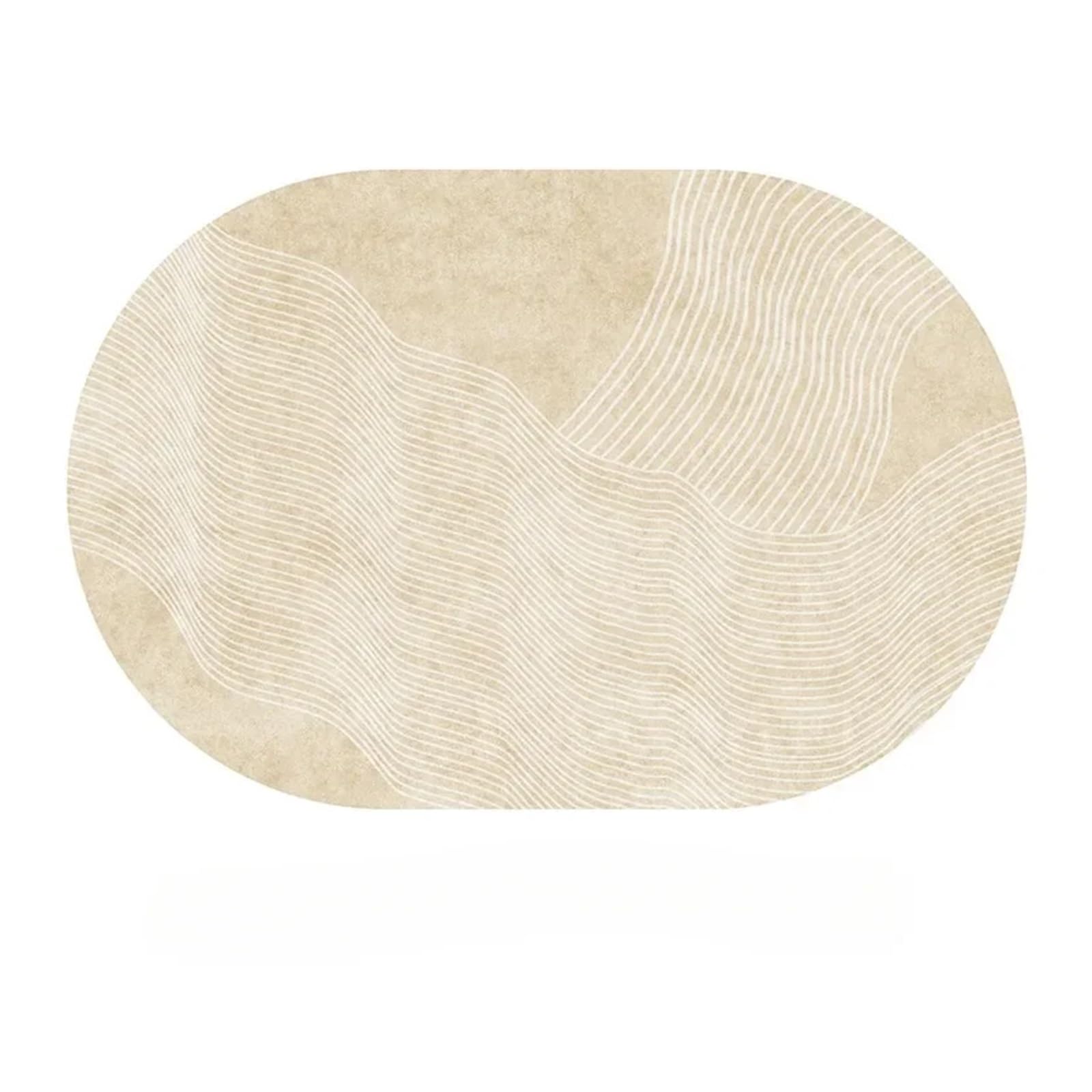 Tapis ovale pour salon chaleureux : créez un cocon de douceur dans votre chambre avec ce beige