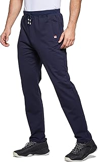 Tansozer Jogginghose Herren Lang Baumwolle Ohne Bündchen mit Reißverschlusstaschen