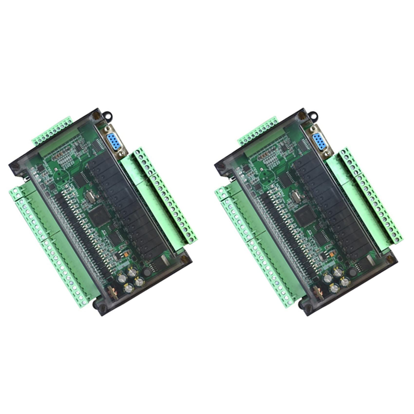 2 x PLC przemysłowa płytka sterująca, prosty programowalny kontroler typ FX3U-30MR, obsługuje komunikację RS232 / RS485