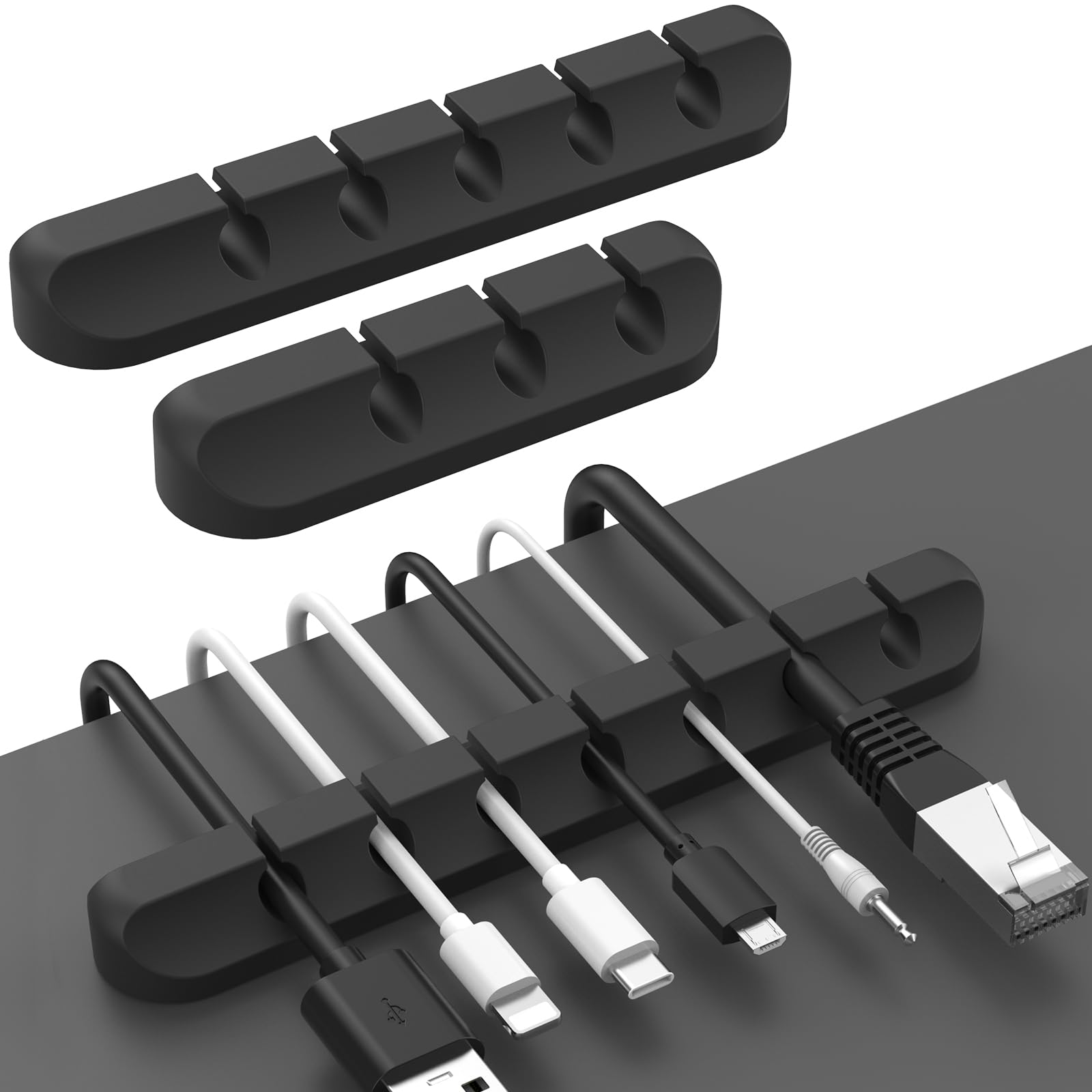 AhaStyle Cable Clips, 3 Pack Cord Holders Cable Organizer Self Adhesive Cord Keeper for Desktop Organizing USB Cable/Nightstand Power Cord/Mouse Cable/Wire PC/Cord Clips for Home Office and Car