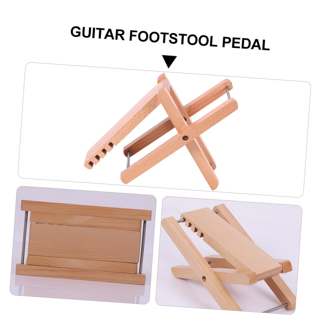 UPKOCH Poggiapiedi in Legno Regolabile in in 4 Posizioni Robusto Poggiapiedi Per Chitarra