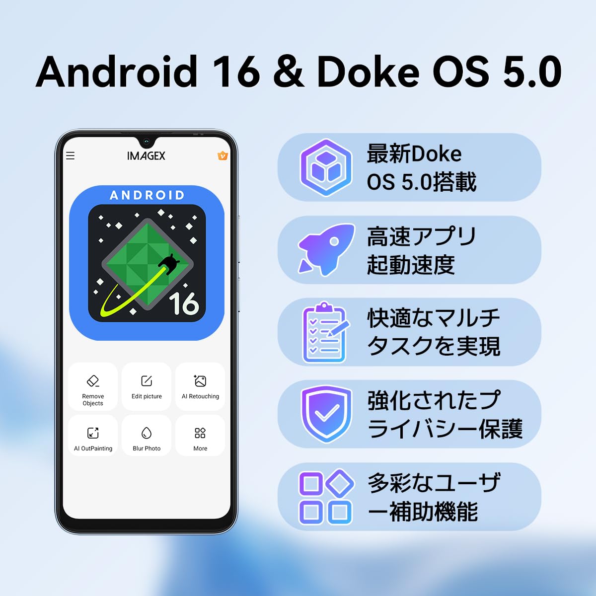 Amazon | Blackview Wave10 32GB+128GB 日本語版 Android 16 スマホ