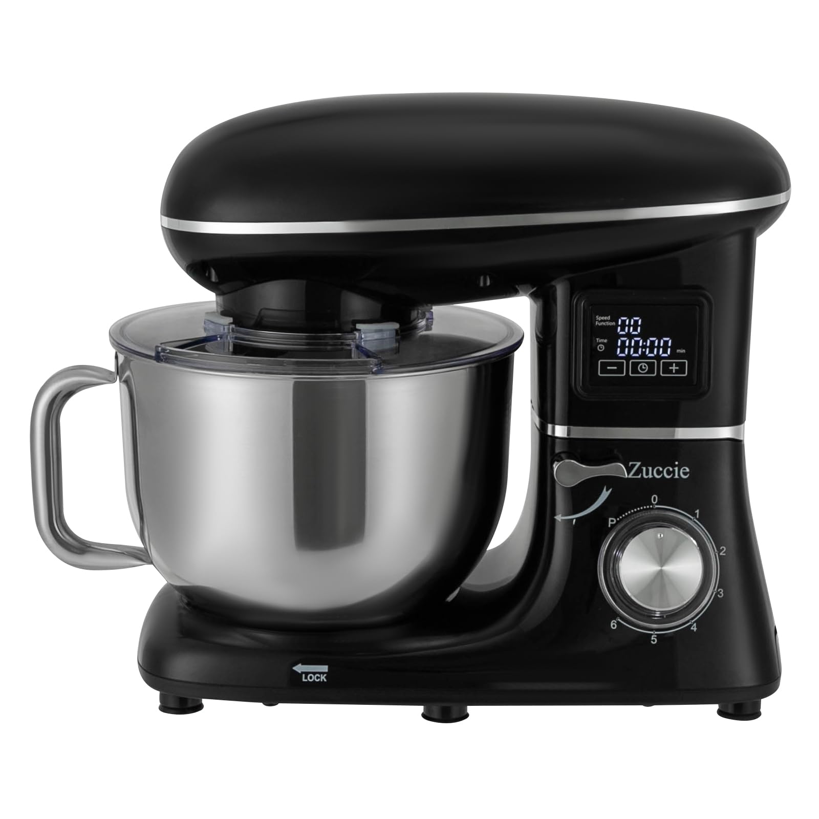 Robot da cucina impastatrice professionale da 1500 W, vasca da 6,2 L con 3 utensili per impastare, macchina per impastare con touchscreen LED, 7 livelli, per mescolare, impastare e montare