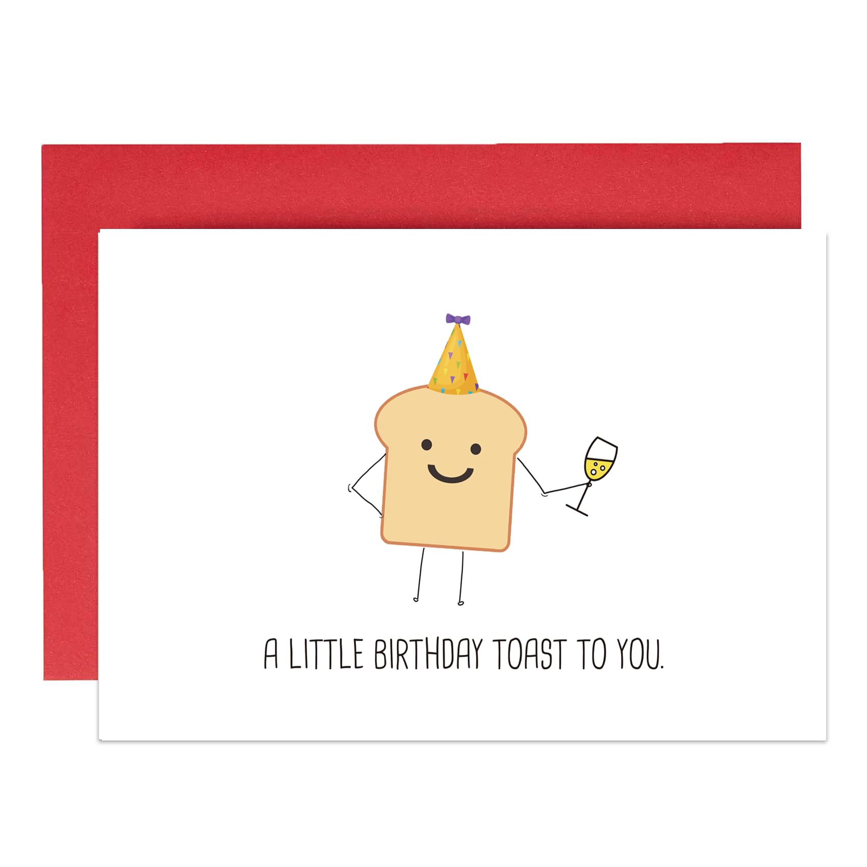 Funny A Little Birthday Toast to You Card, Lovely Toast Happy Birthday Card for Him Her Boyfriend Girlfriend, Humorous Bday Greeting Card