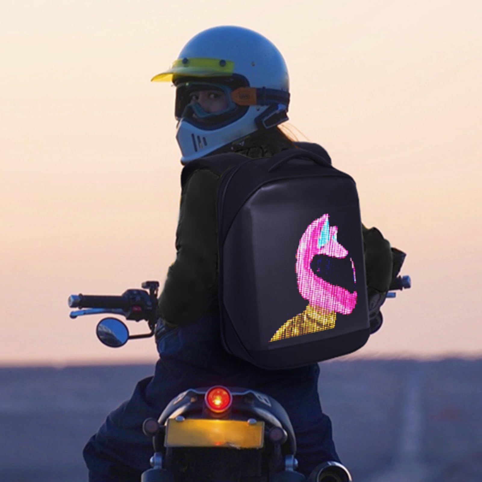 Luocute LED -Rucksack, LED -Motorrad -Rucksack -Rucksack -LED -Werbe -Rucksack -App -Steuer -Rucksack mit Programmierbarem Bildschirm Outdoor Travel