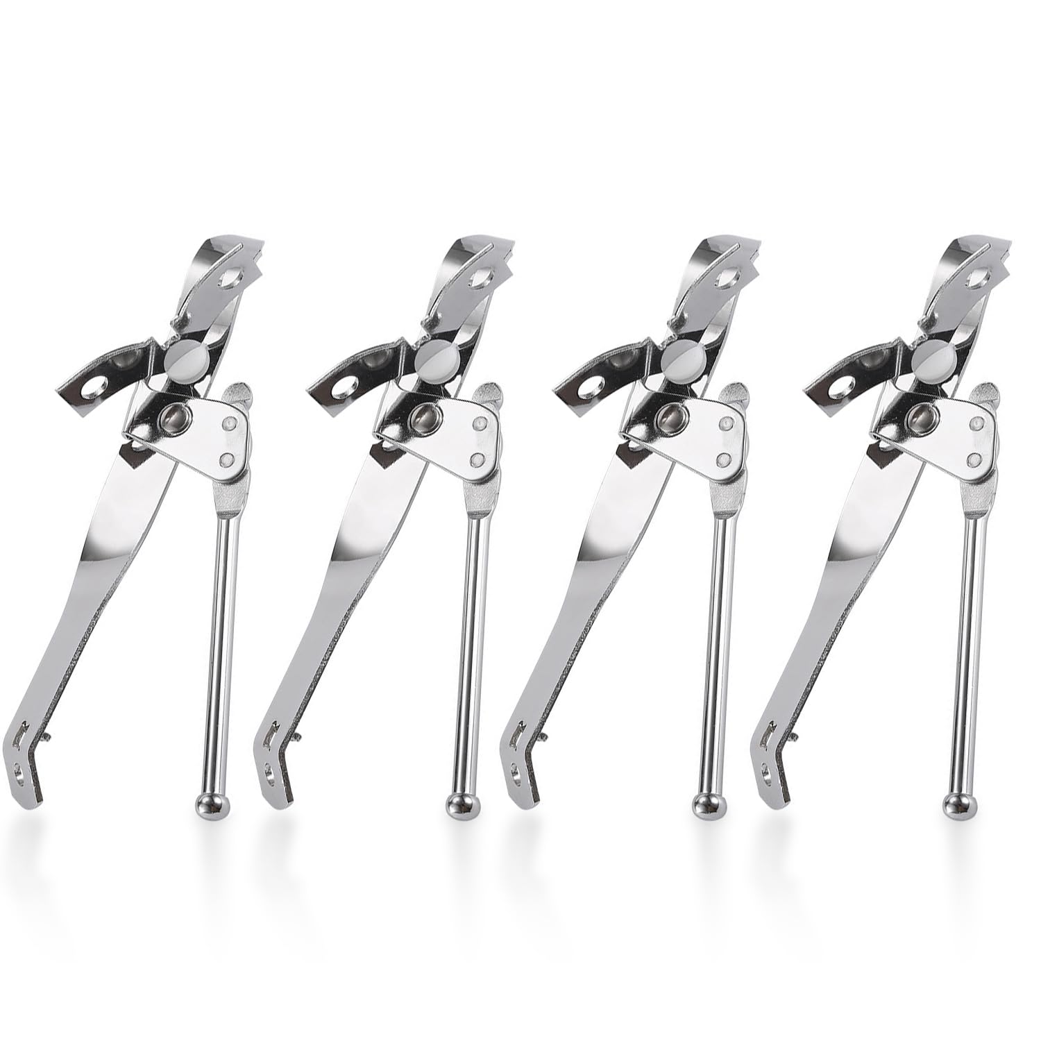 Nidhfg Silver 4-Piece Stainless Steel Butterfly Can Opener, Multi-Function Bottle Opener, Safe, Smooth And Easy To Operate, Suitable For Kitchen And Camping Use (Silver).