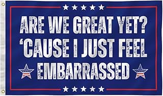 Are We Great Yet Flag 3x5 Ft - Humorous Banner, Comical And Awkward National Flag - Satirical Decorations, Protest Signs, Liberal Signs, Indoor And Outdoor (slogan)