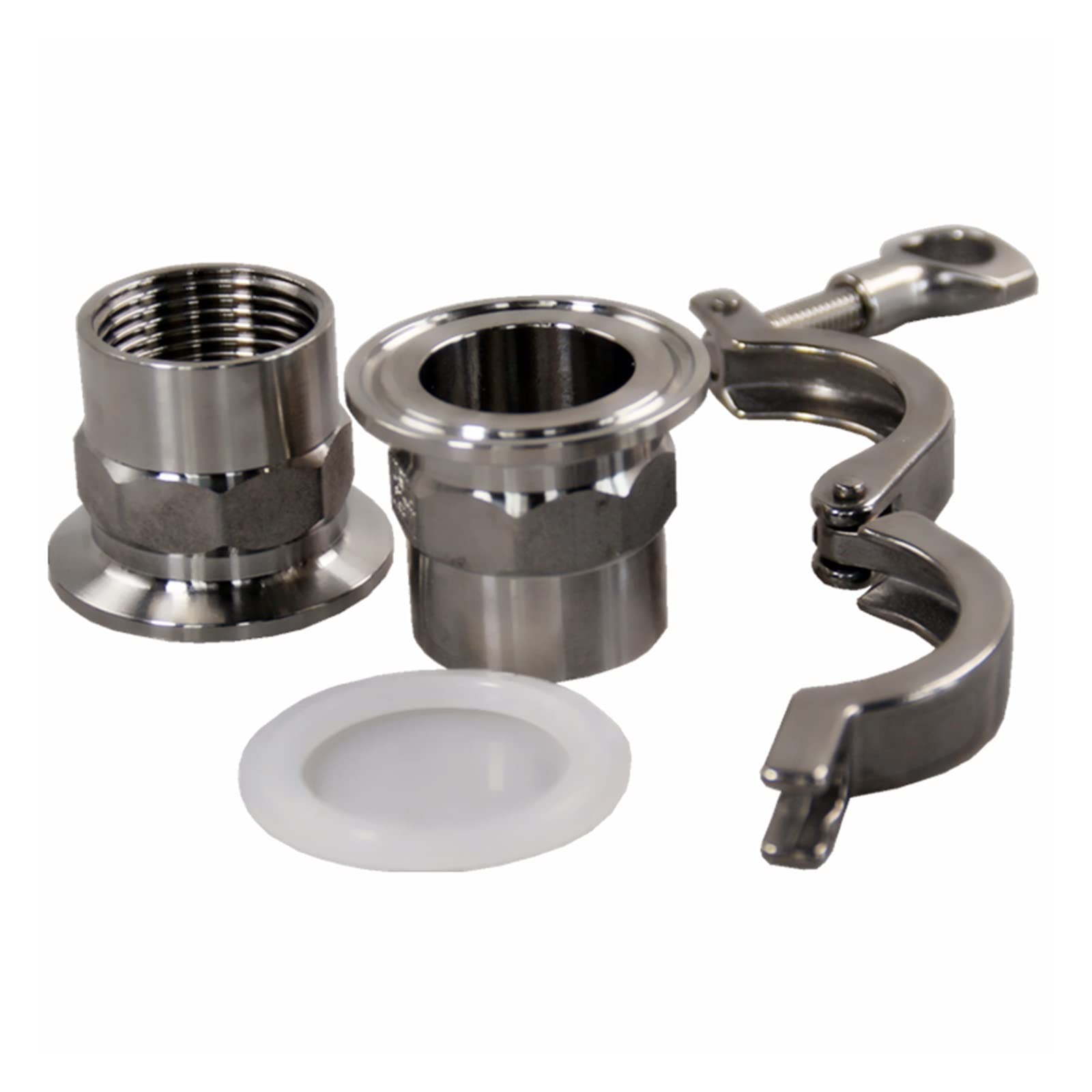 UVERLY Adaptador de virola de Rosca de Cubierta de Abrazadera Tri de 1/2 "a 2", Acero Inoxidable SS304 con Junta de Silicona, Montaje de tubería (Size : DN50(clamp 77.5), Color : Internal Thread)